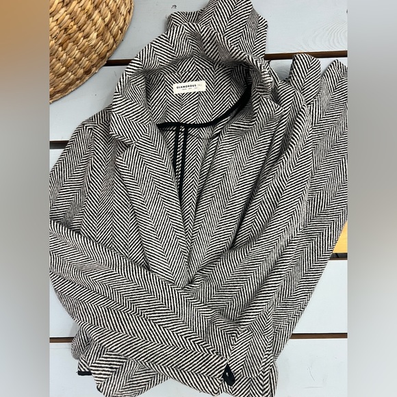 Glamorous TALL Longline Coat in Herringbone Size 4 Tall - Picture 12 of 12